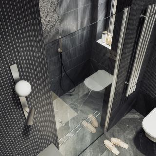 Душевая дверь MaybahGlass MGD-803-5 80см хром матовый